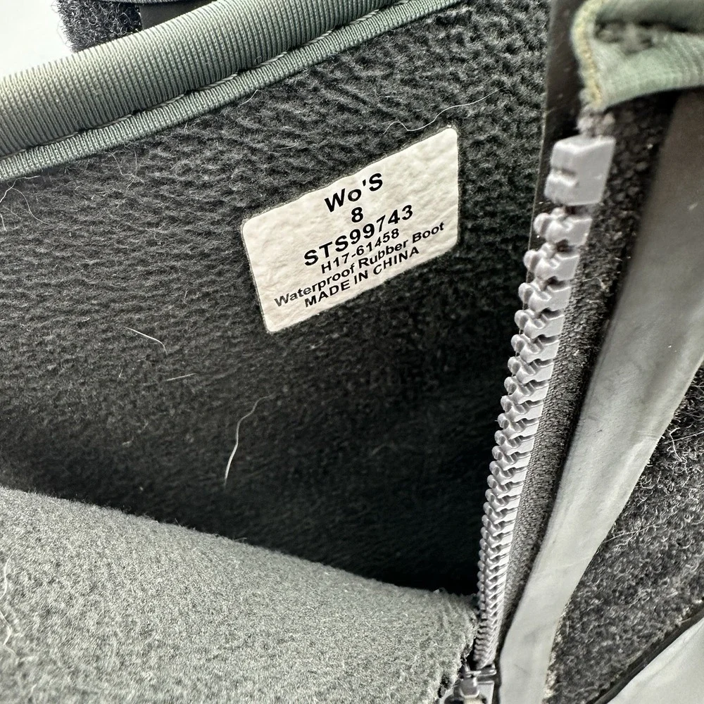 Sperry Walker Wind Rain Boots Womens Size 8 Dark Gray Duck Boots STS99743